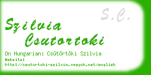 szilvia csutortoki business card